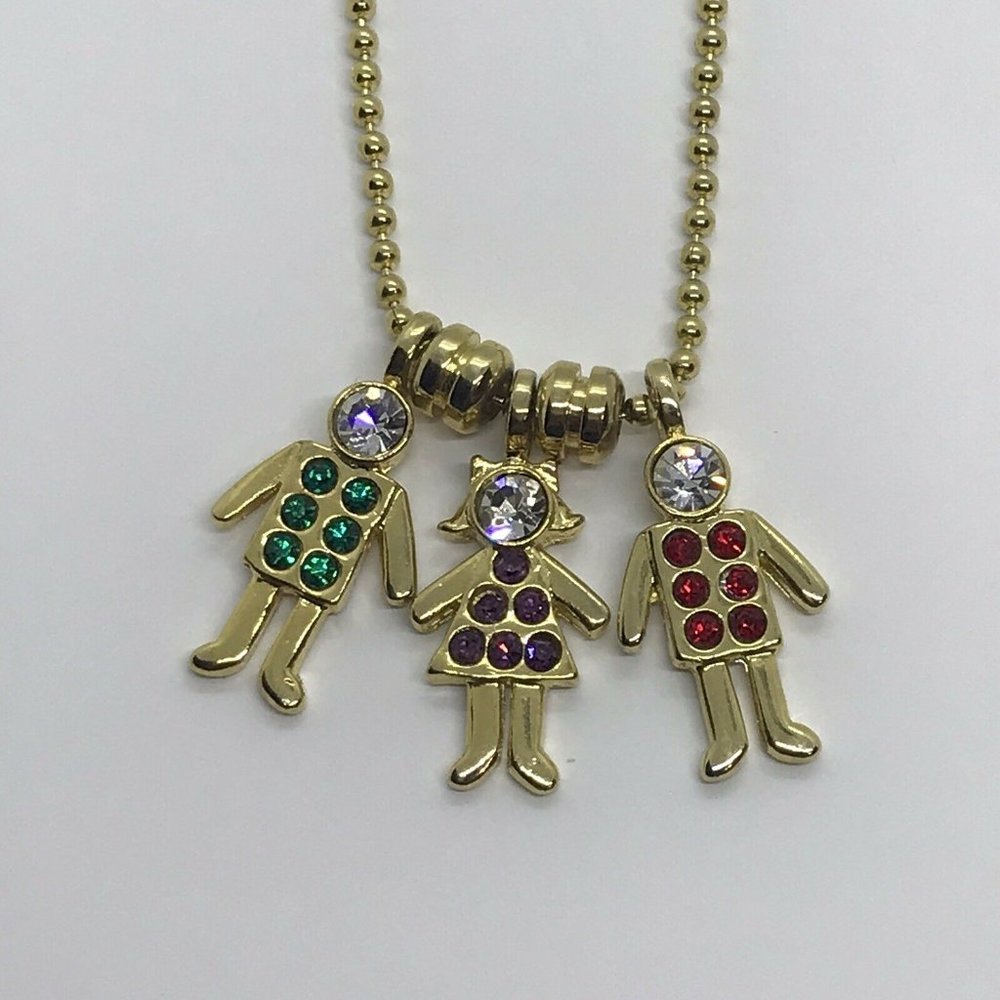 Girl and boys GSC pendants Long Ball chain necklace 29 Inches Red Green Purple
